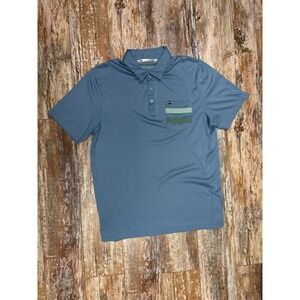 Mens Travis Mathew Golf Pocket Polo Shirt Size Large Blue & Green